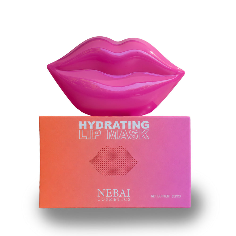 Envase con forma de labios de los Lip Patches Nebai Cosmetics junto a su caja